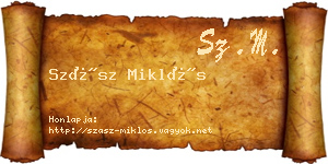 Szász Miklós névjegykártya