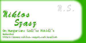 miklos szasz business card